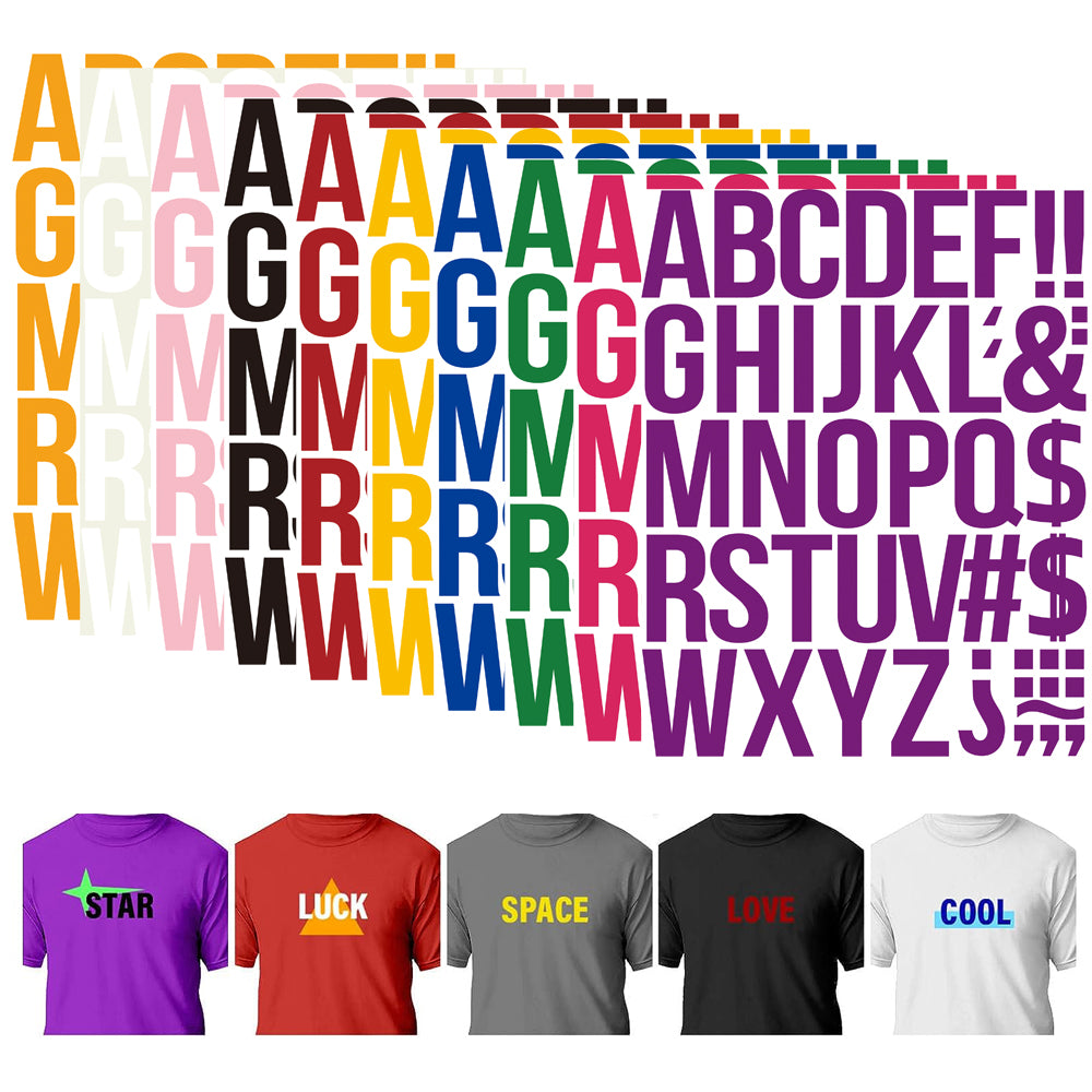Iron-On Letter Stickers — 40 Sheets 1760 Pieces A-Z PU Alphabet for T-Shirts, Fabric & DIY Crafts