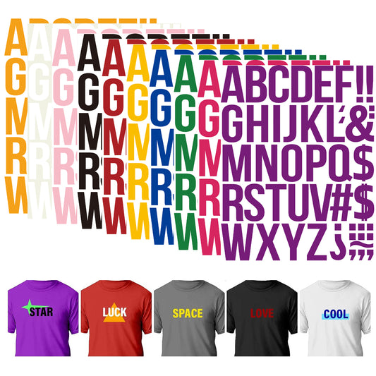 Iron-On Letter Stickers — 40 Sheets 1760 Pieces A-Z PU Alphabet for T-Shirts, Fabric & DIY Crafts