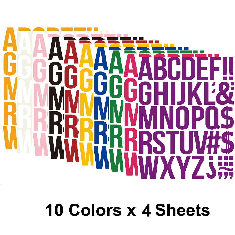 Iron-On Letter Stickers — 40 Sheets 1760 Pieces A-Z PU Alphabet for T-Shirts, Fabric & DIY Crafts